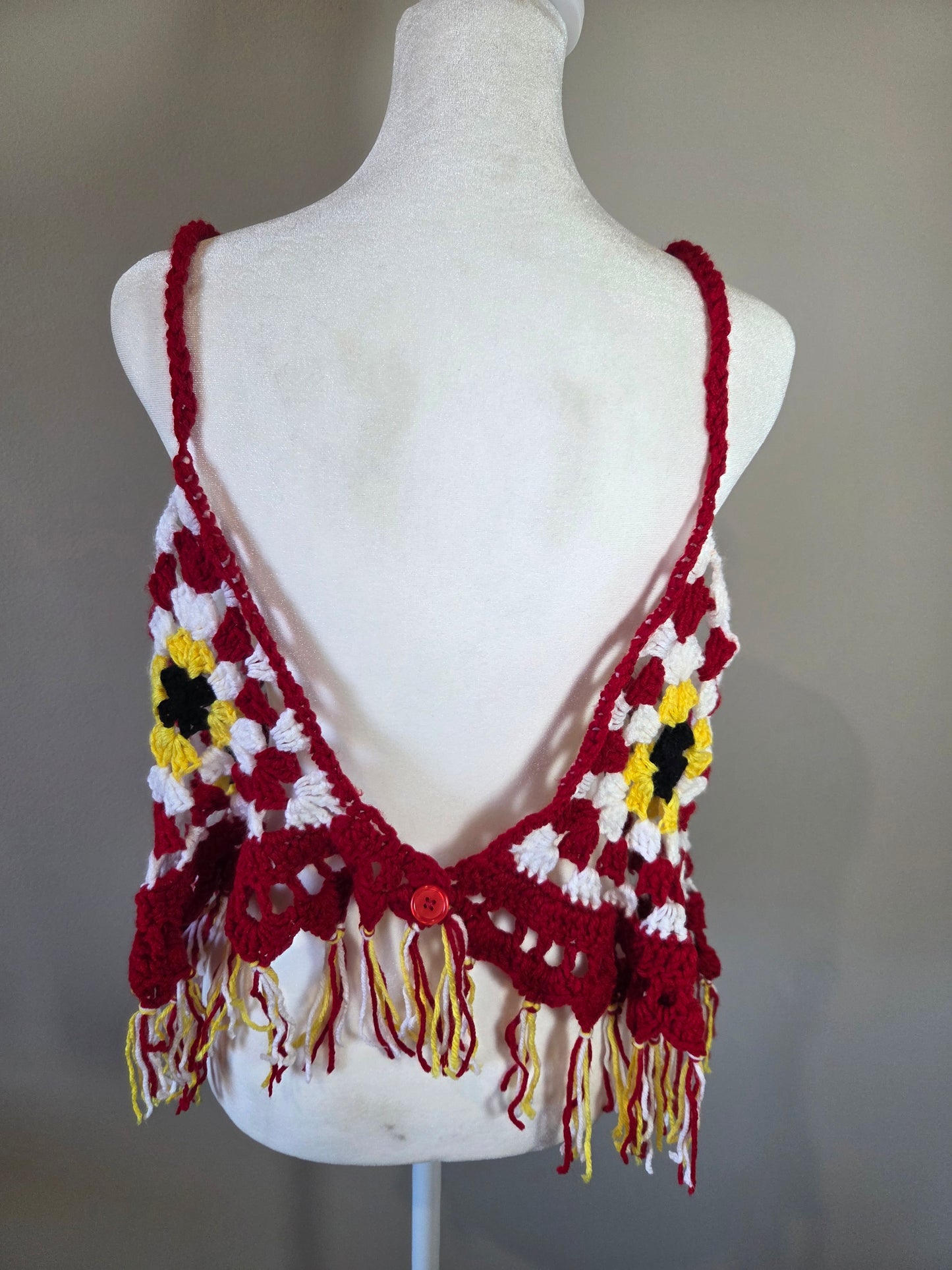 Handmade Crochet Multi-Color Boho Tank Top