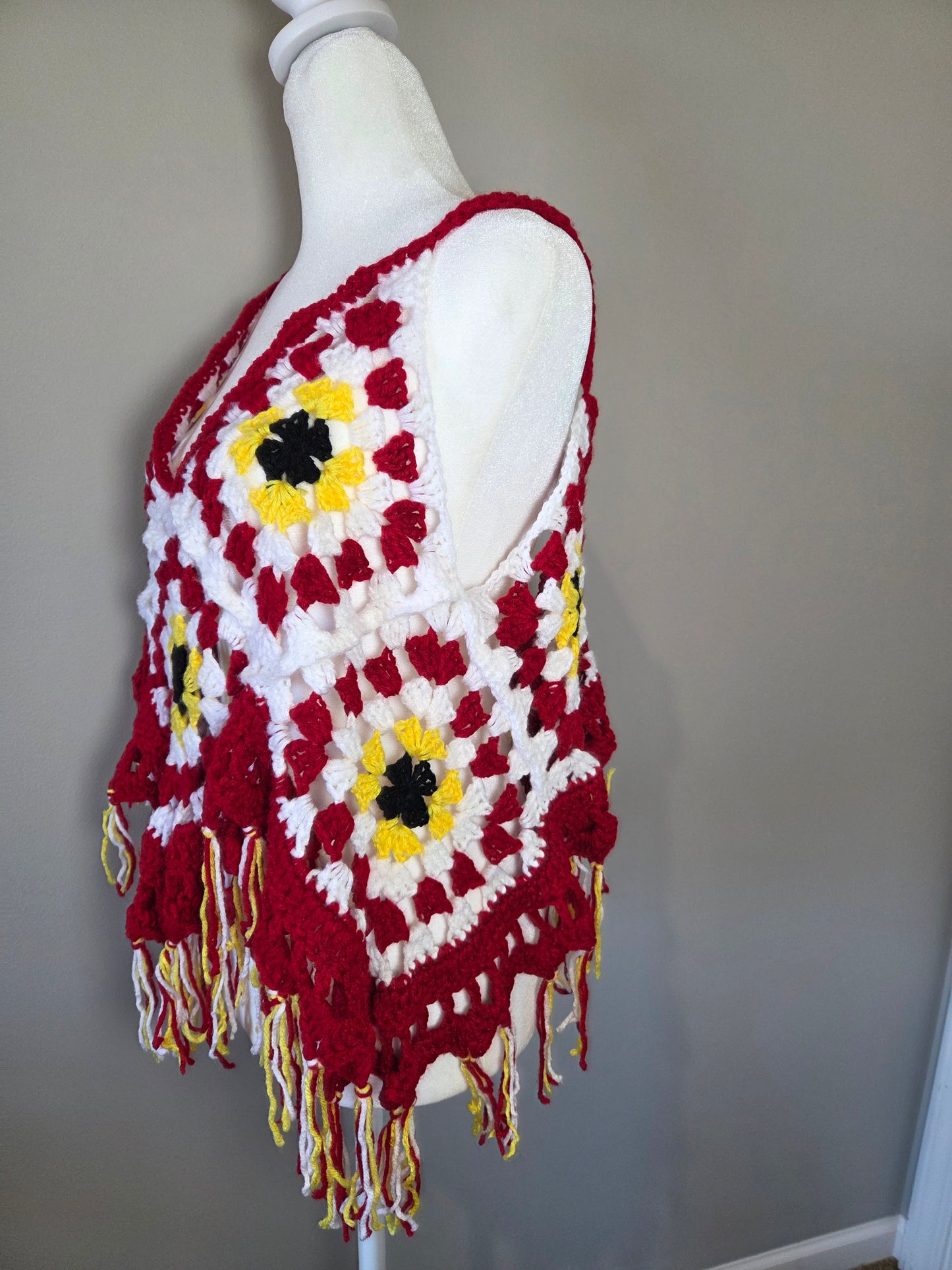 Handmade Crochet Multi-Color Boho Tank Top