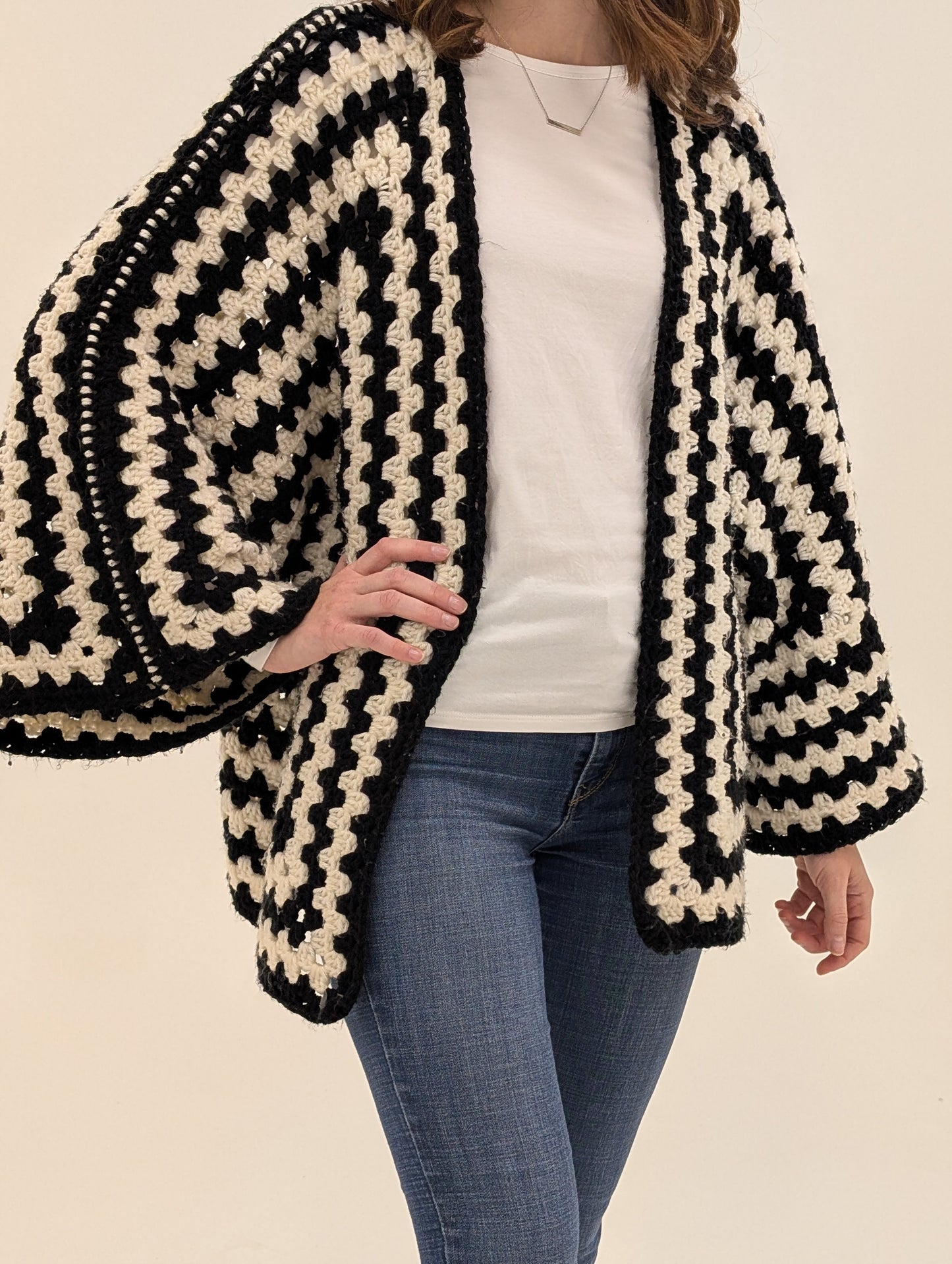 Black and White Boho Cardigan