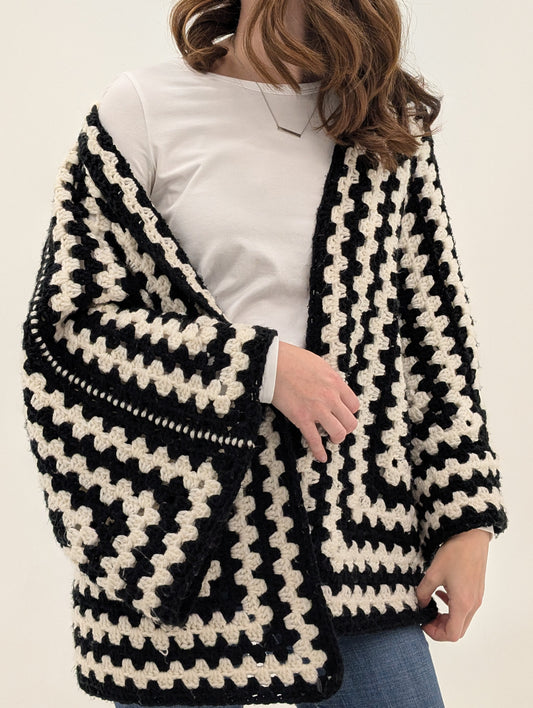 Black and White Boho Cardigan
