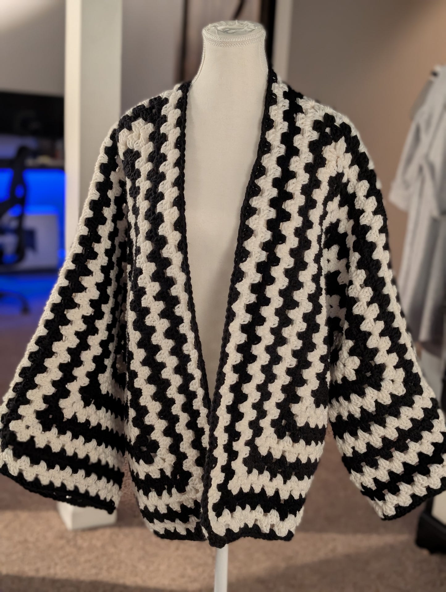 Black and White Boho Cardigan